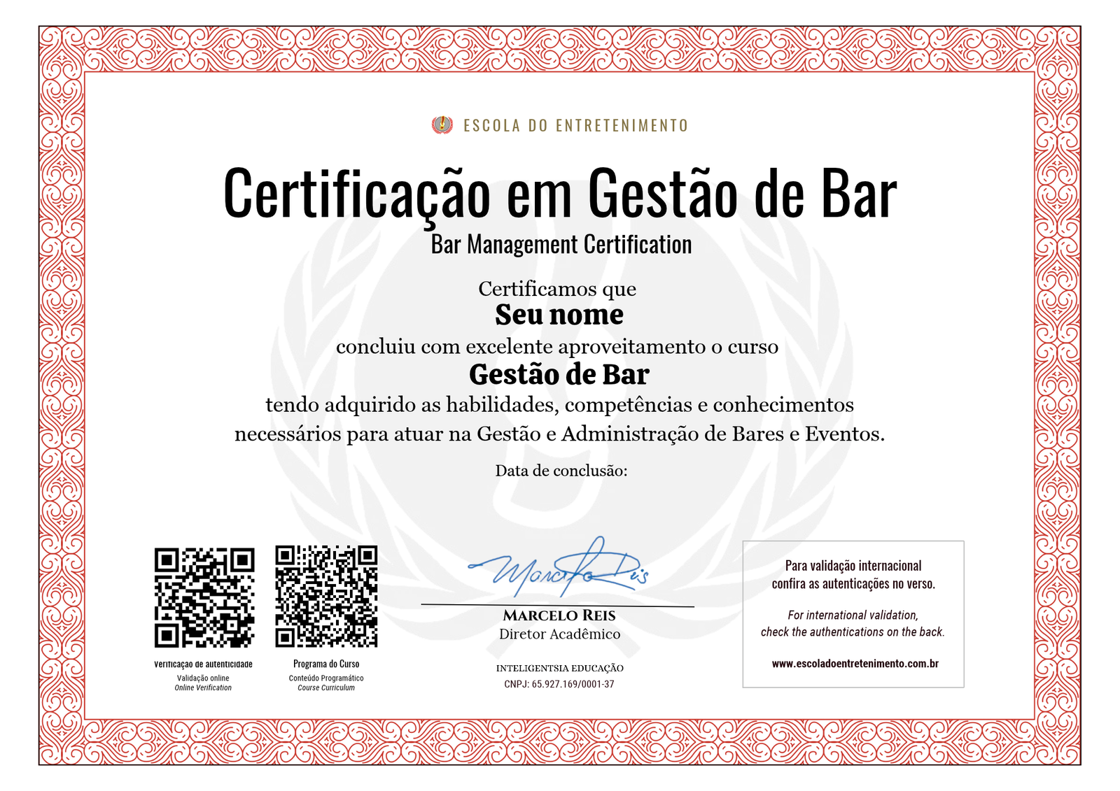 Gestão de bar