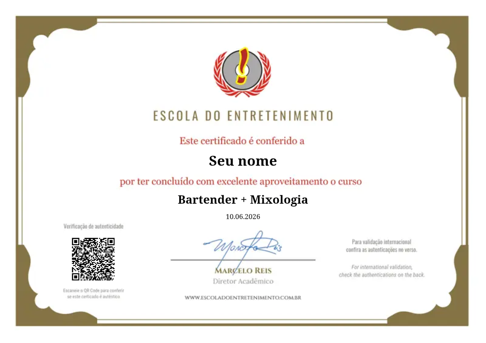 Bartender + Mixologia